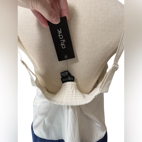 City Chic colorblock dress XXS/12 blue white - Picture 5 of 6